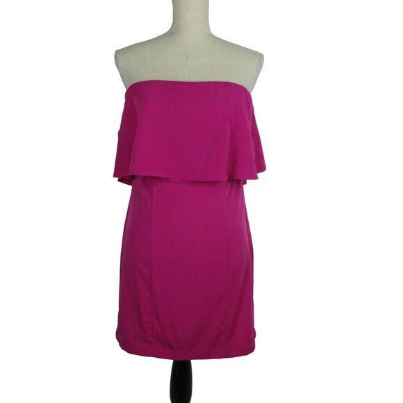 EXPRESS Strapless Flirty Barbiecore Pink Sheath Dress Size 10 NEW $79 - Picture 1 of 10